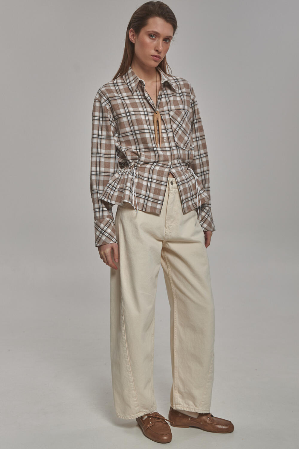 Сорочка Енбер Бежево-молочна, M