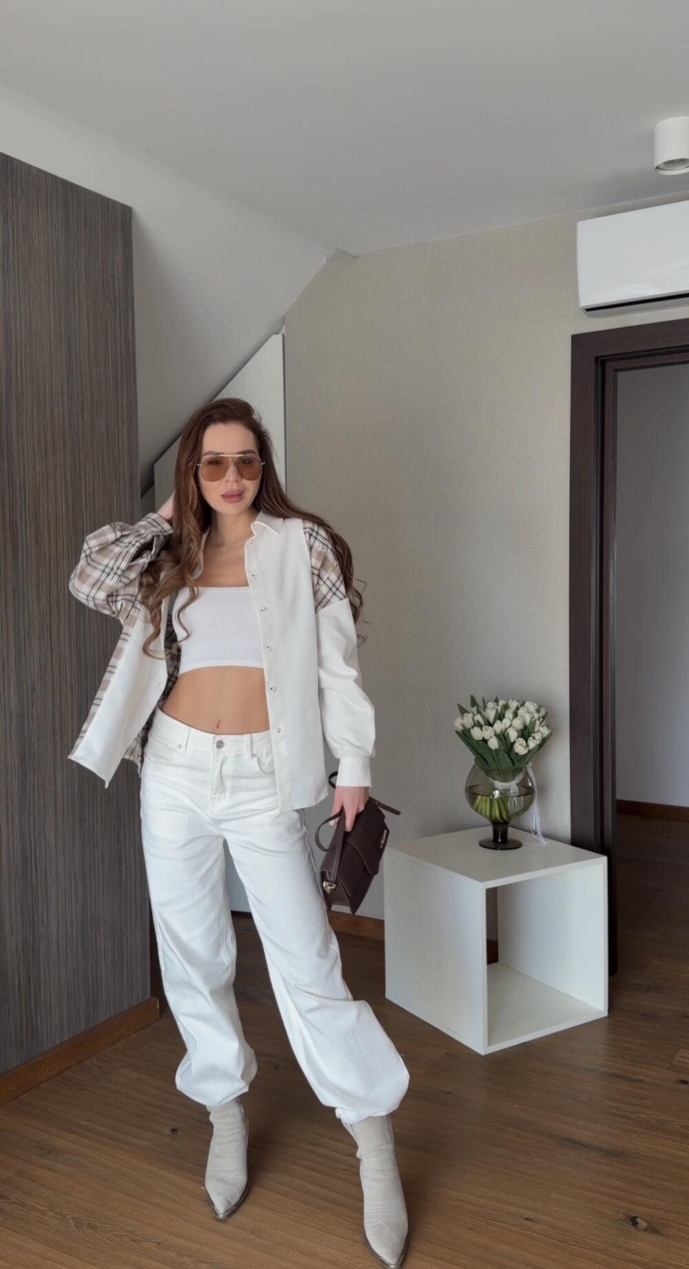 Джинси 1108-F аксесуар брелок Молочний, L