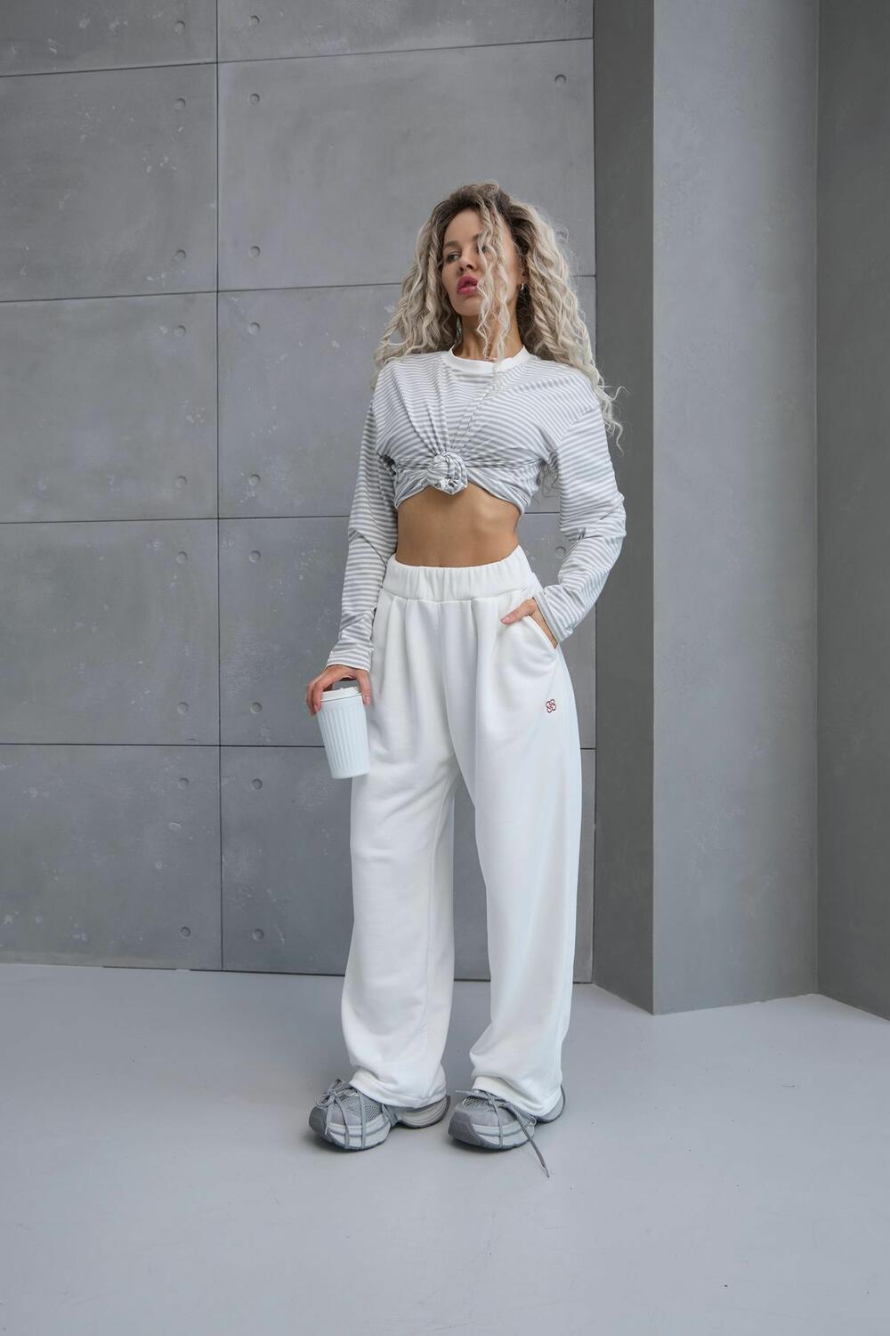 Штани прямого крою BEVERLY Білий, S