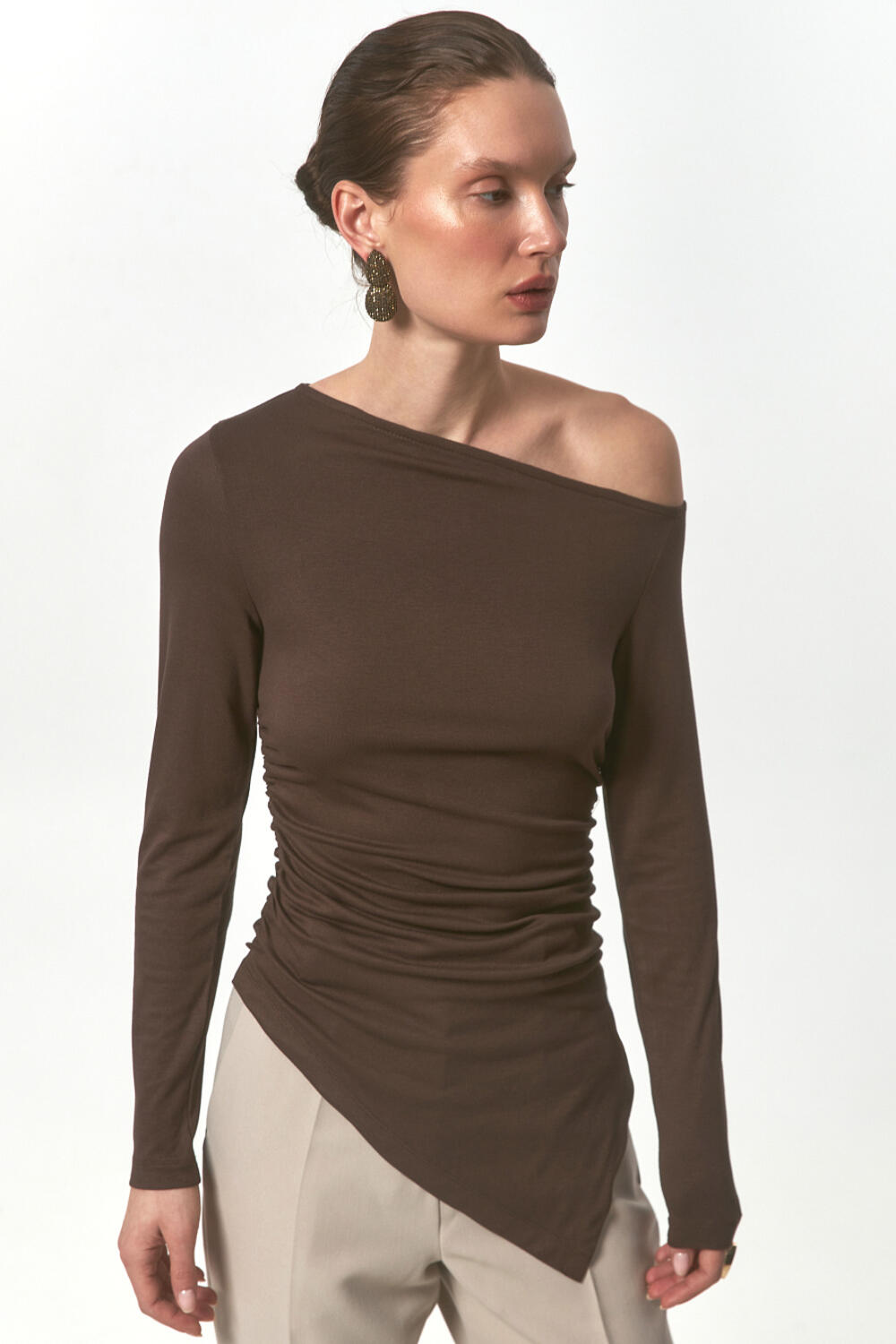 Лонгслів Ектеріс шоколад, L